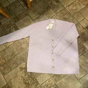NWT $219 J.Jill Lilac colored  100% cashmere cardigan XS - M oversized